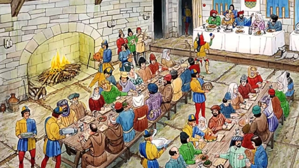 Пир в замке феодала средние века