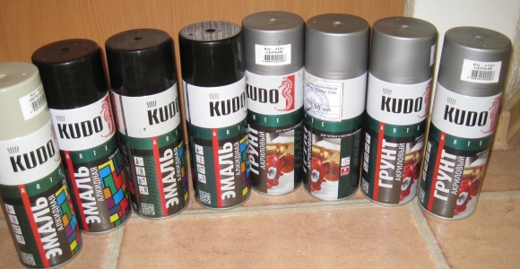 Эмаль аэрозоль Kudo палитра