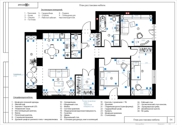 План с расстановкой мебели