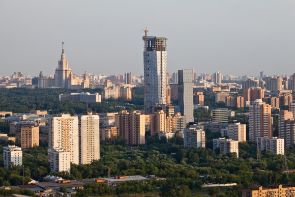 Вид на Москва Сити с Мосфильмовской