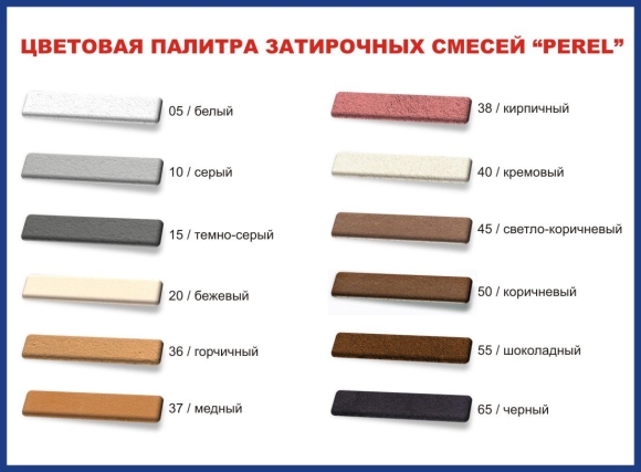 Цветная затирка для швов клинкерной плитки Perel