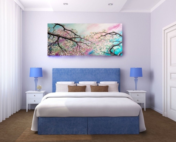 Картины в спальню над кроватью современном стиле