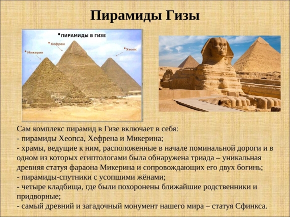 Пирамиды Гизы Хеопса Хефрена Микерина