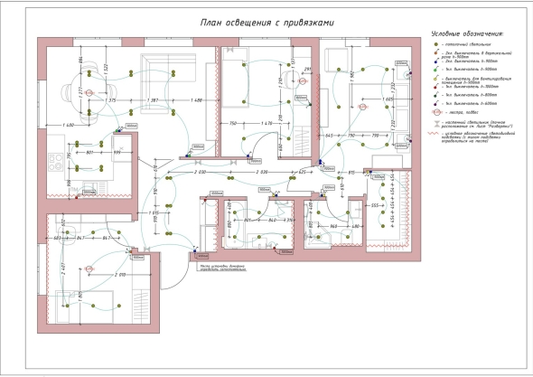 План освещения в дизайн проекте