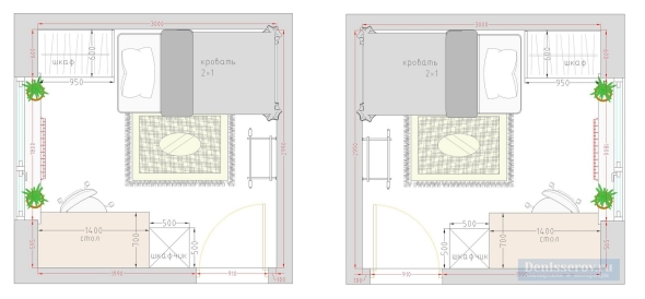 Планировка детской комнаты чертеж