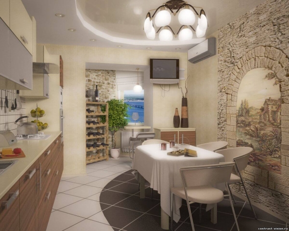 Дизайн стен кухни в современном стиле