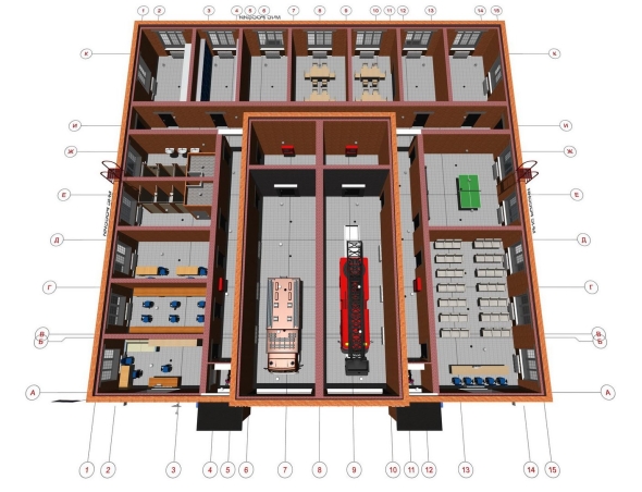 Проект пожарного депо на автомобиля