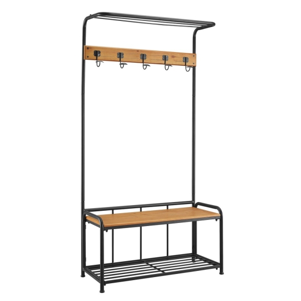 Обувница с вешалкой в прихожую металлическая