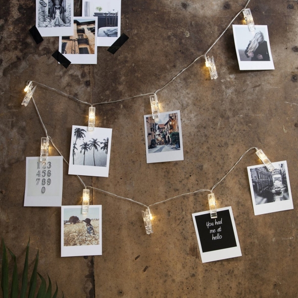 Гирлянда с прищепками для фотографий