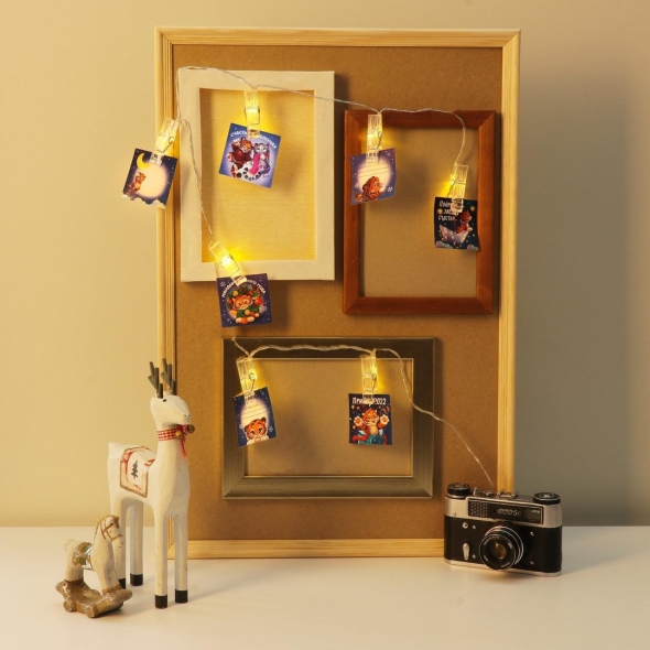 Гирлянда с прищепками в интерьере