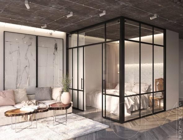 Стеклянная перегородка