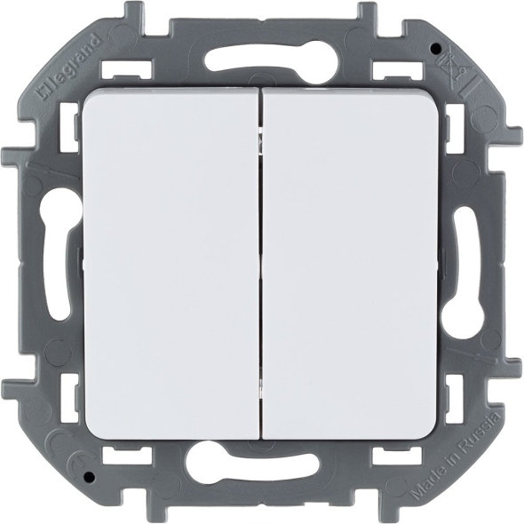 Legrand inspiria выключатель двухклавишный с