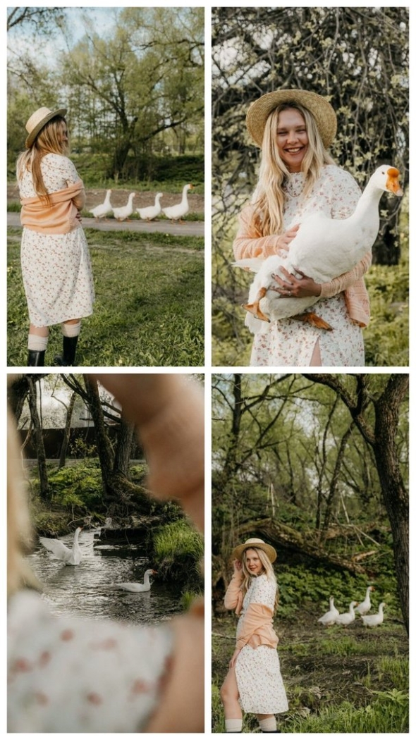 Фотосессия в деревенском стиле летом девушки